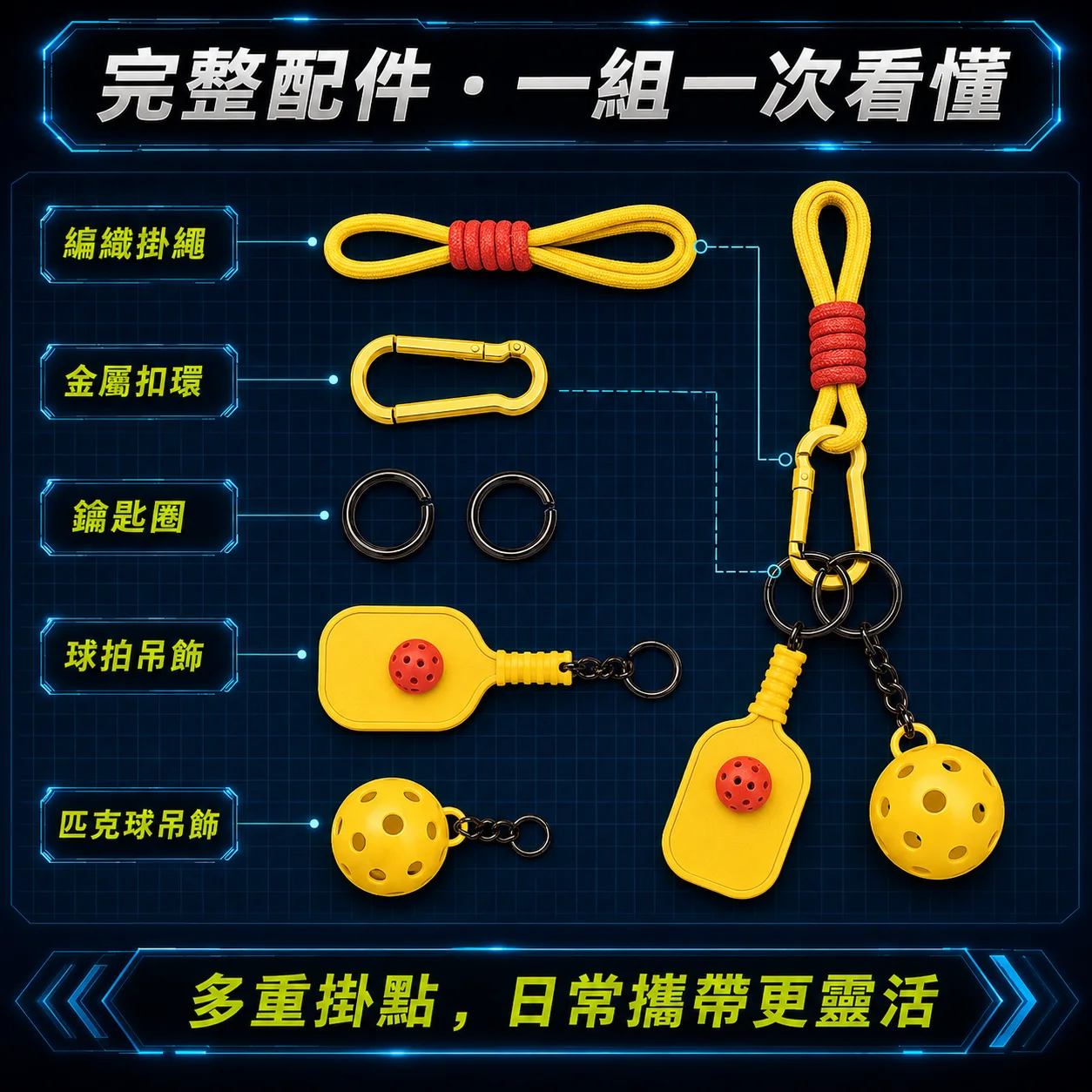 PB-匹克球拍造型掛飾套組 商品介紹圖