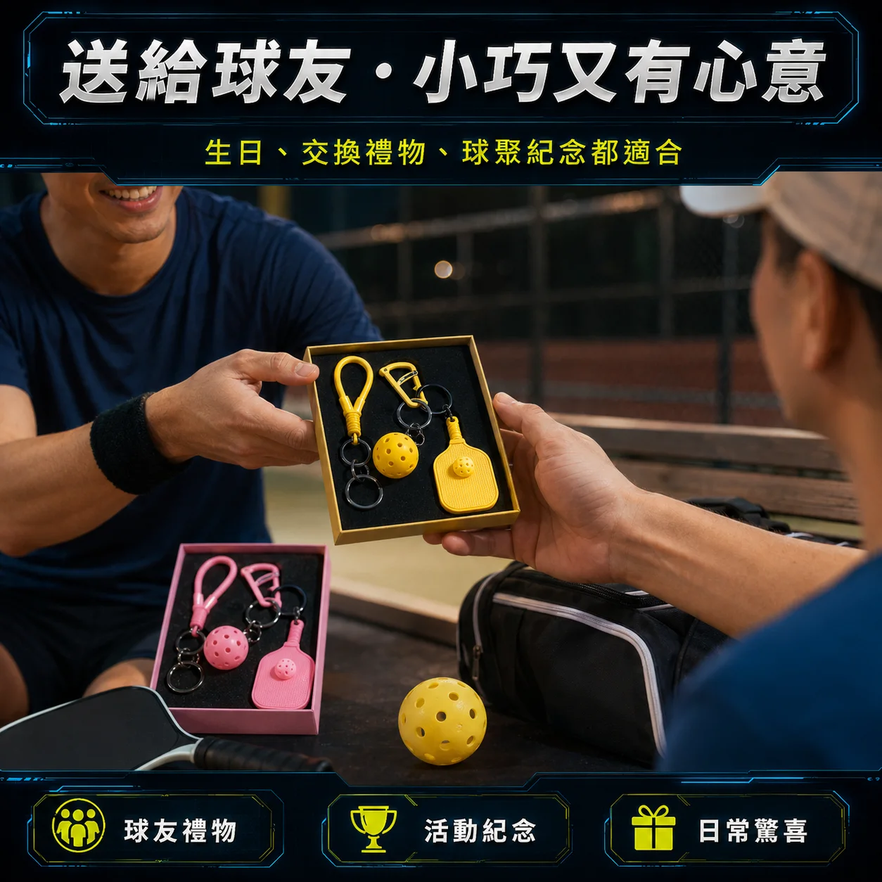 PB-匹克球拍造型掛飾套組 商品介紹圖