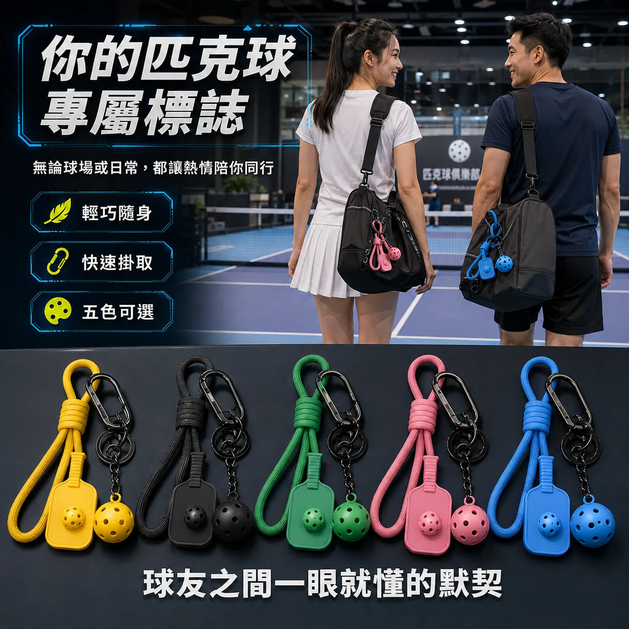 PB-匹克球拍造型掛飾套組 商品介紹圖