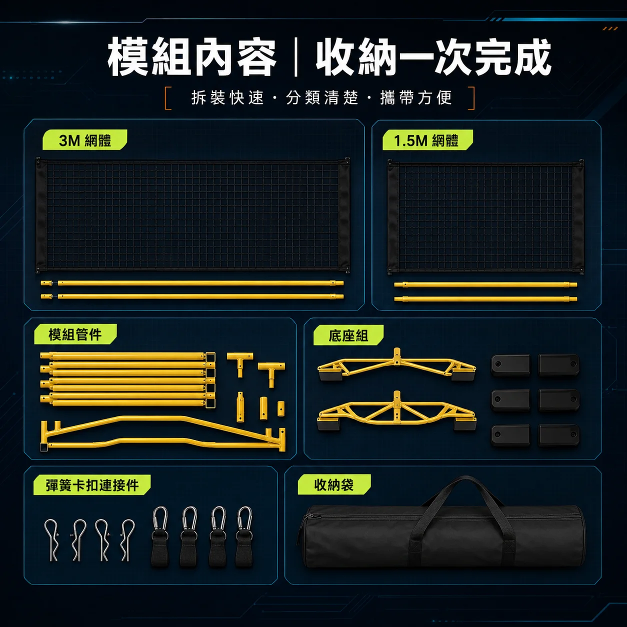 PB-匹克球網架3M 商品介紹圖