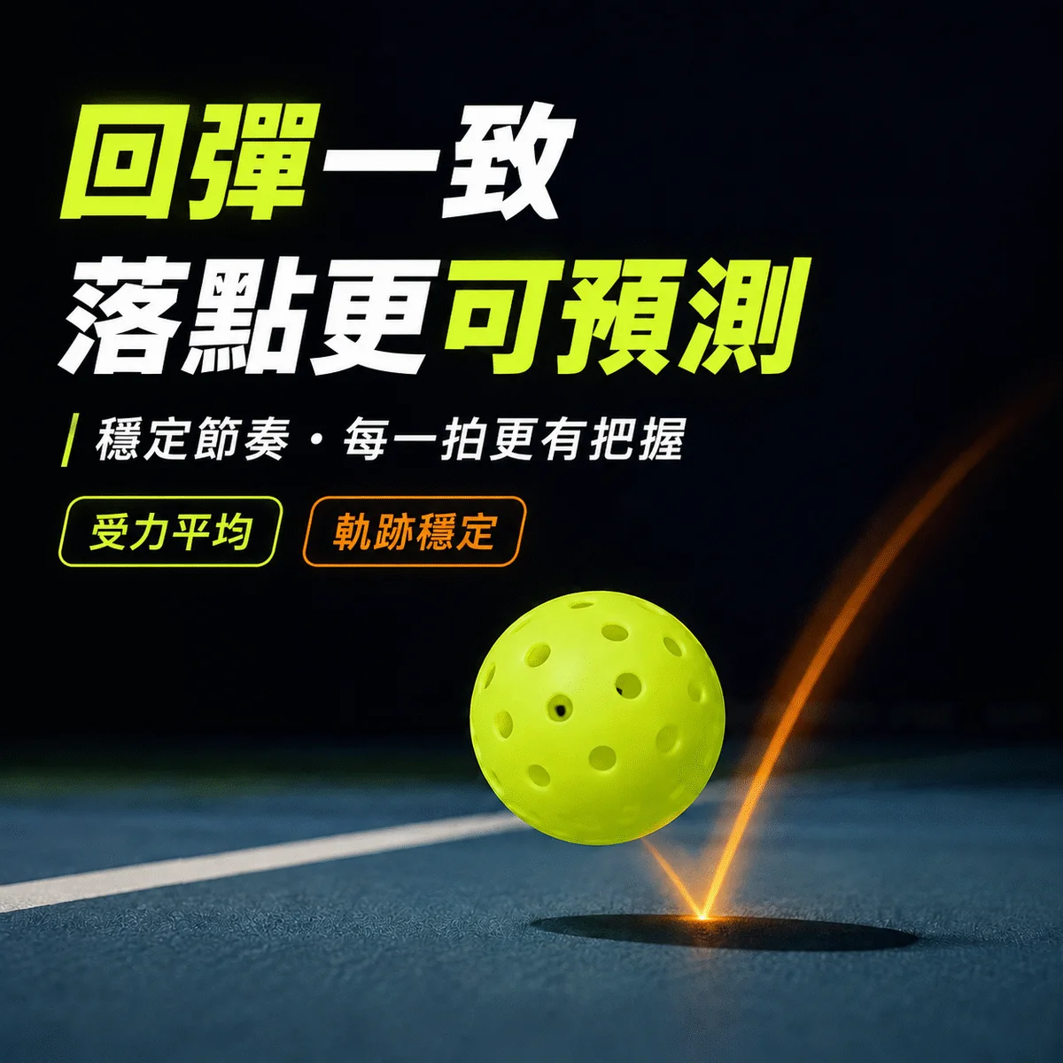 匹克球40孔滾塑一體球 商品介紹圖